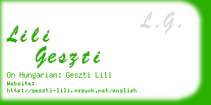 lili geszti business card